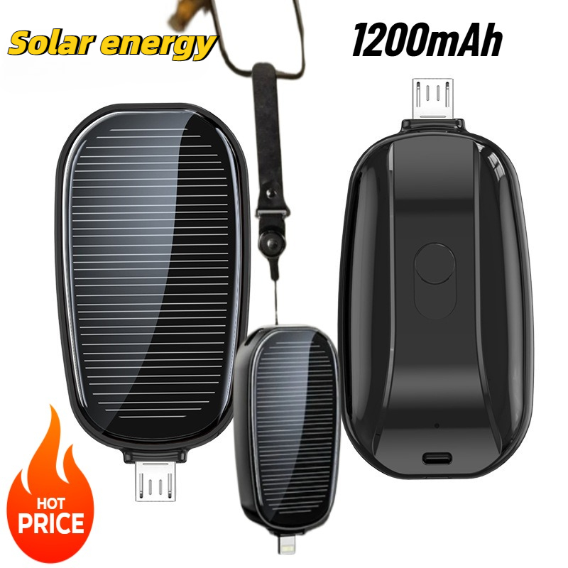 Solar Emergency Charger - Mini power bank solarny 1200mAh, przenośna