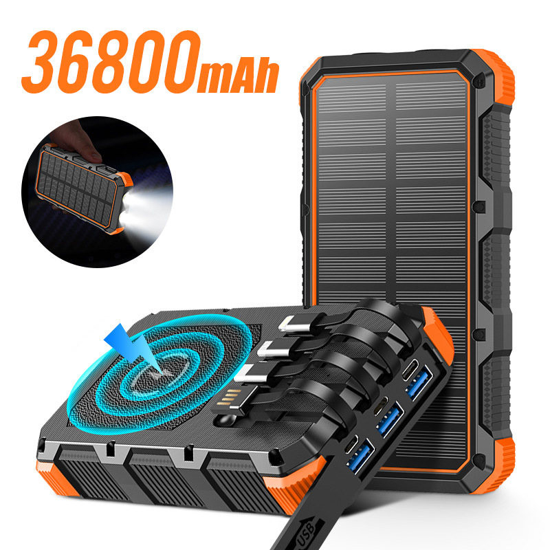 Solar Emergency Charger - Bank energii słonecznej 36800mAh z kablem