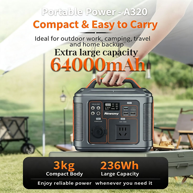 Solar Emergency Charger - Przenośna stacja zasilania 300W 64Ah 236Wh,